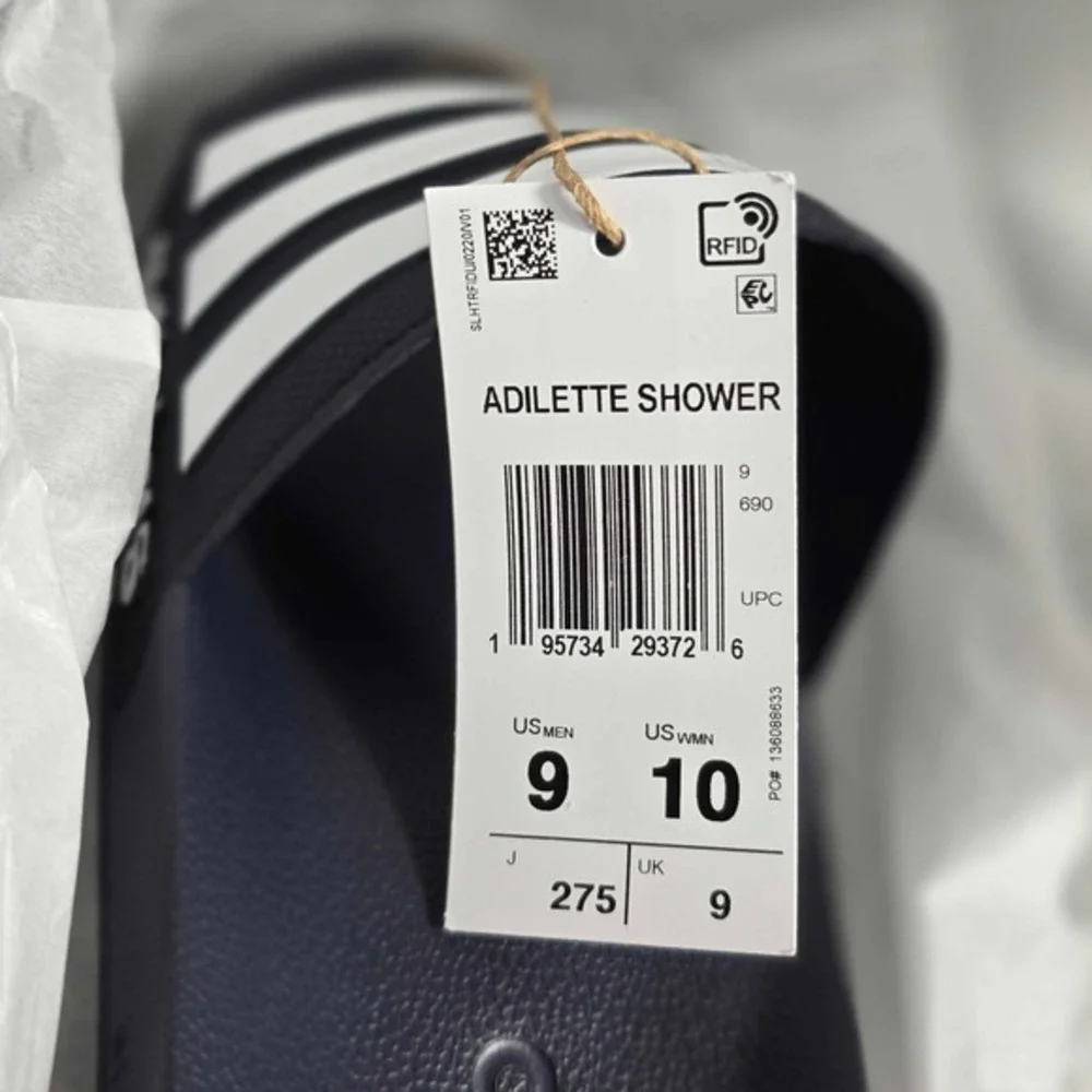 Adidas Adilette Shower Slides Men's 9 / Women's 10‎ GZ5920 Flip Flops Navy NEW